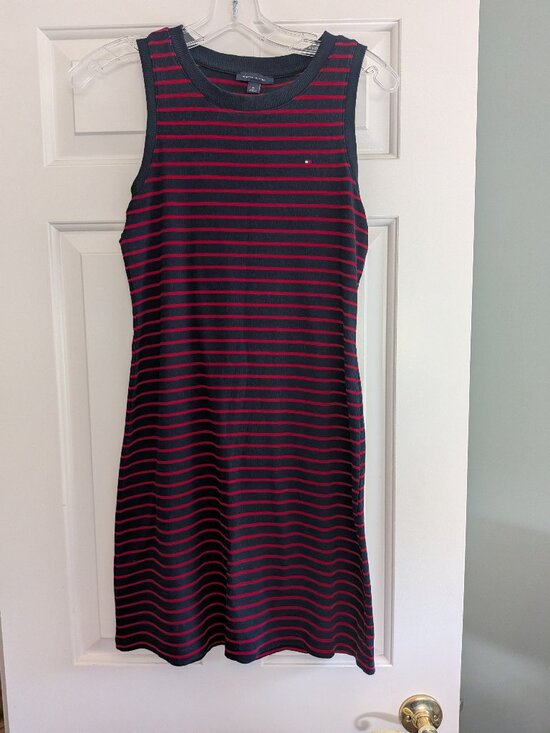 Tommy Hilfiger Dresses & Skirts - Tommy Hilfiger Navy/Red Stripe Sleeveless Tank Dress - Size M- Pre-owned